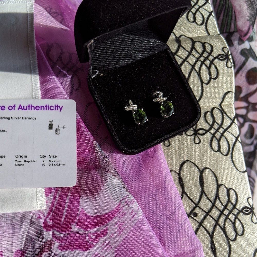 Moldavite Earrings - Picture 4 of 7